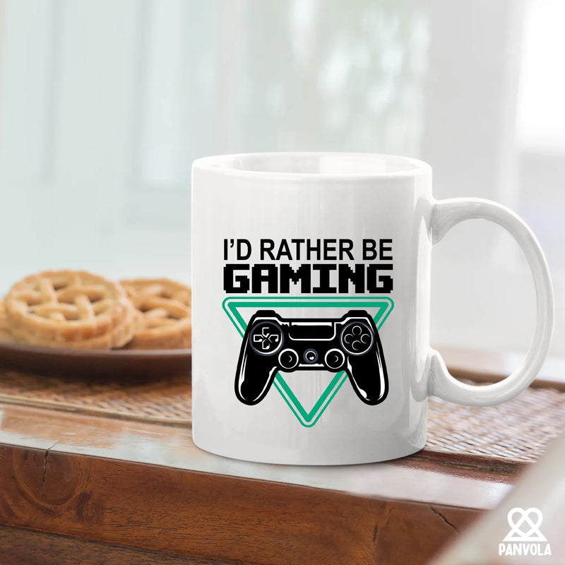 I’d Rather Be Gaming Ceramic Mug 11 oz White - Panvola