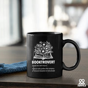 Booktrovert Definition Mug Ceramic Cup 11 oz Black - Panvola