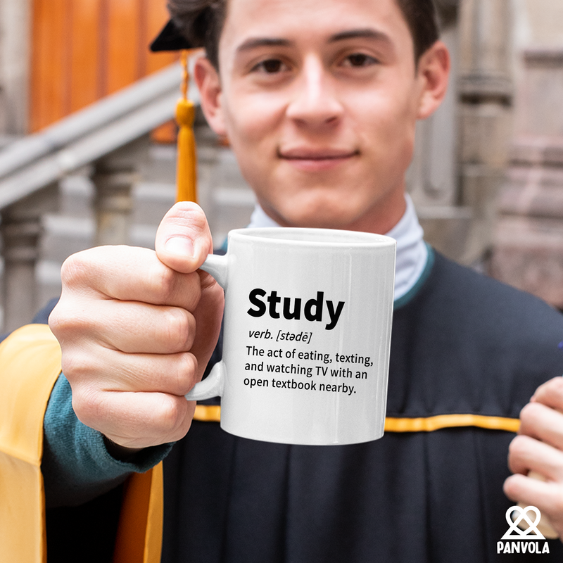 Study Definition Mug Ceramic Coffee Cup 11 oz White