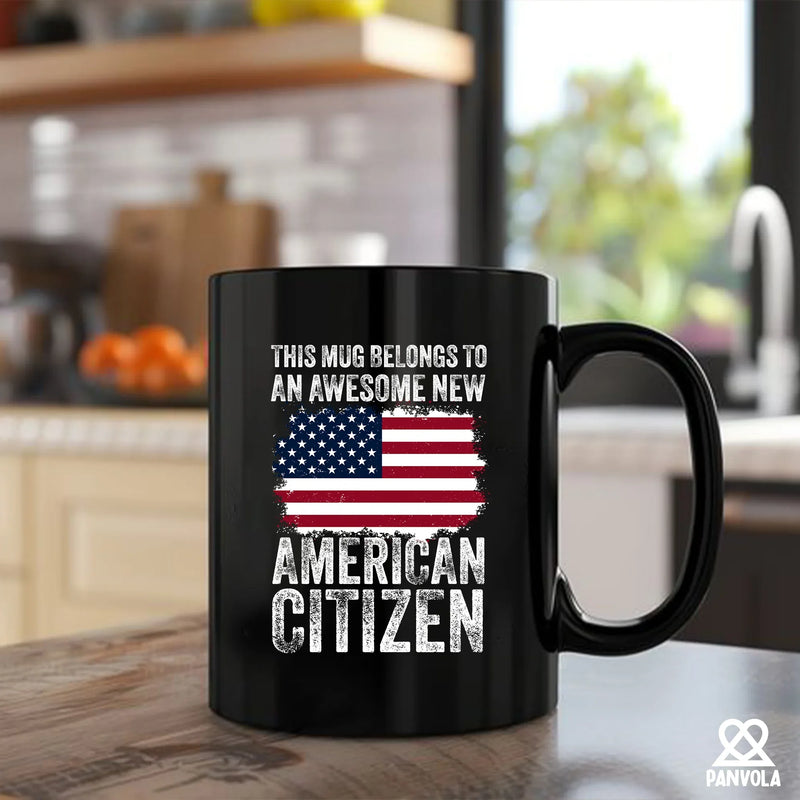New American Citizen Coffee Ceramic Mug 11 oz Black - Panvola