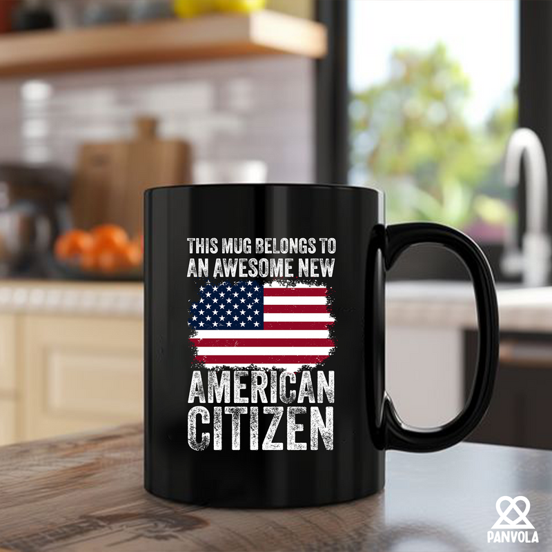 New American Citizen Coffee Ceramic Mug 11 oz Black