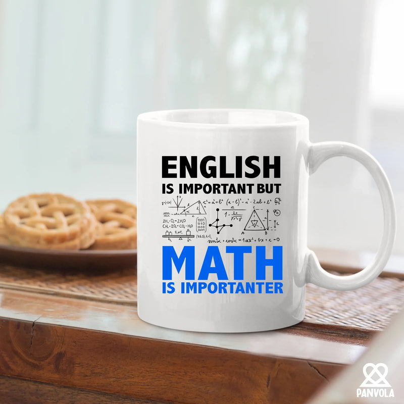English Is Important But Math Is Importanter Ceramic Mug 11 oz white - Panvola