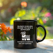 Silence is Golden Ceramic Mug 11 oz Black - Panvola