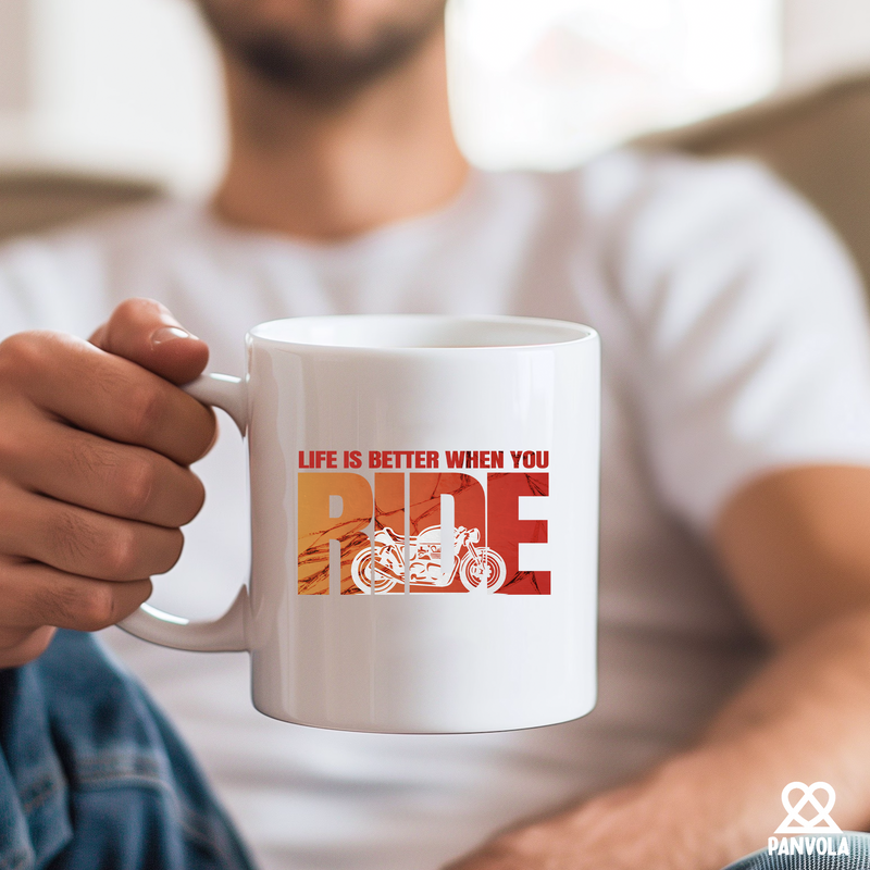 Life Is Better When You Ride Ceramic Mug 11 oz White