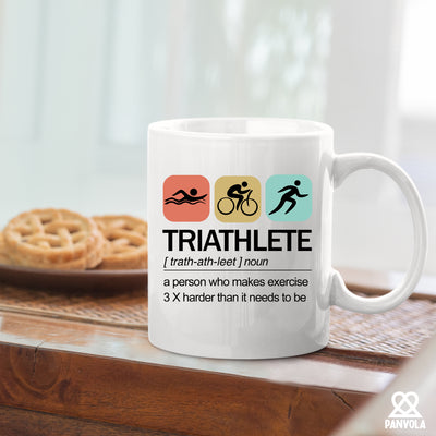 Triathlete Definition Mug Athlete Gifts Ceramic Mug 11 oz White