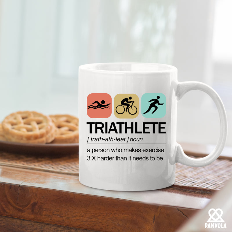 Triathlete Definition Mug Athlete Gifts Ceramic Mug 11 oz White