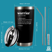 Warrior Definition Cancer Survivor Gifts Vacuum Insulated Tumbler 20 oz Black - Panvola