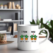 1 Year Cact-U Cact-I Cactus Ceramic Mug 11 oz White - Panvola