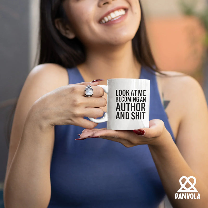 Look At Me Becoming An Author And Shit Ceramic Mug 11 oz White - Panvola