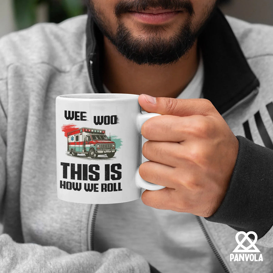 Wee Woo This Is How We Roll Ceramic Mug 11 oz White, image 5 of 5