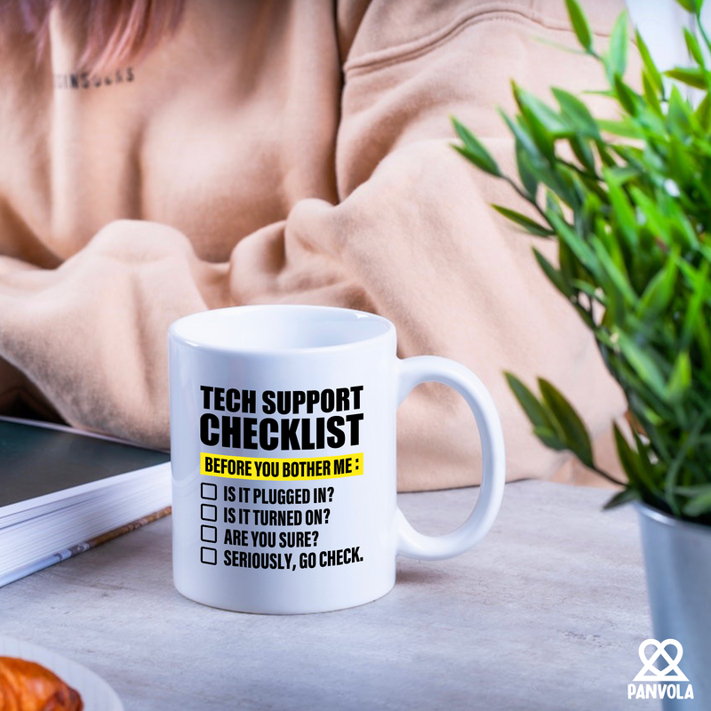 Tech Support Checklist Ceramic Mug 11 oz White