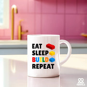 Eat Sleep Build Repeat Ceramic Mug 11 oz White - Panvola