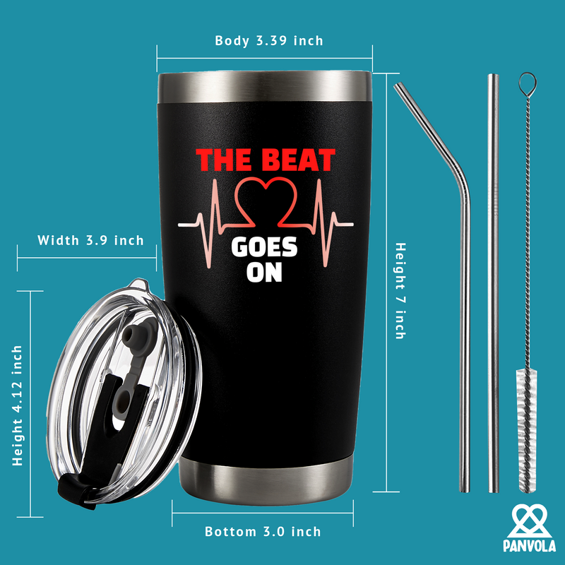 Panvola The Beat Goes On Heart Surgery Gifts Tumbler