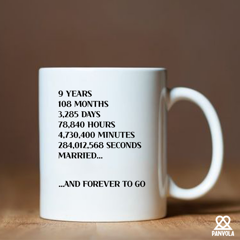 9 Years 108 Months 3285 Days Ceramic Mug 11 oz White