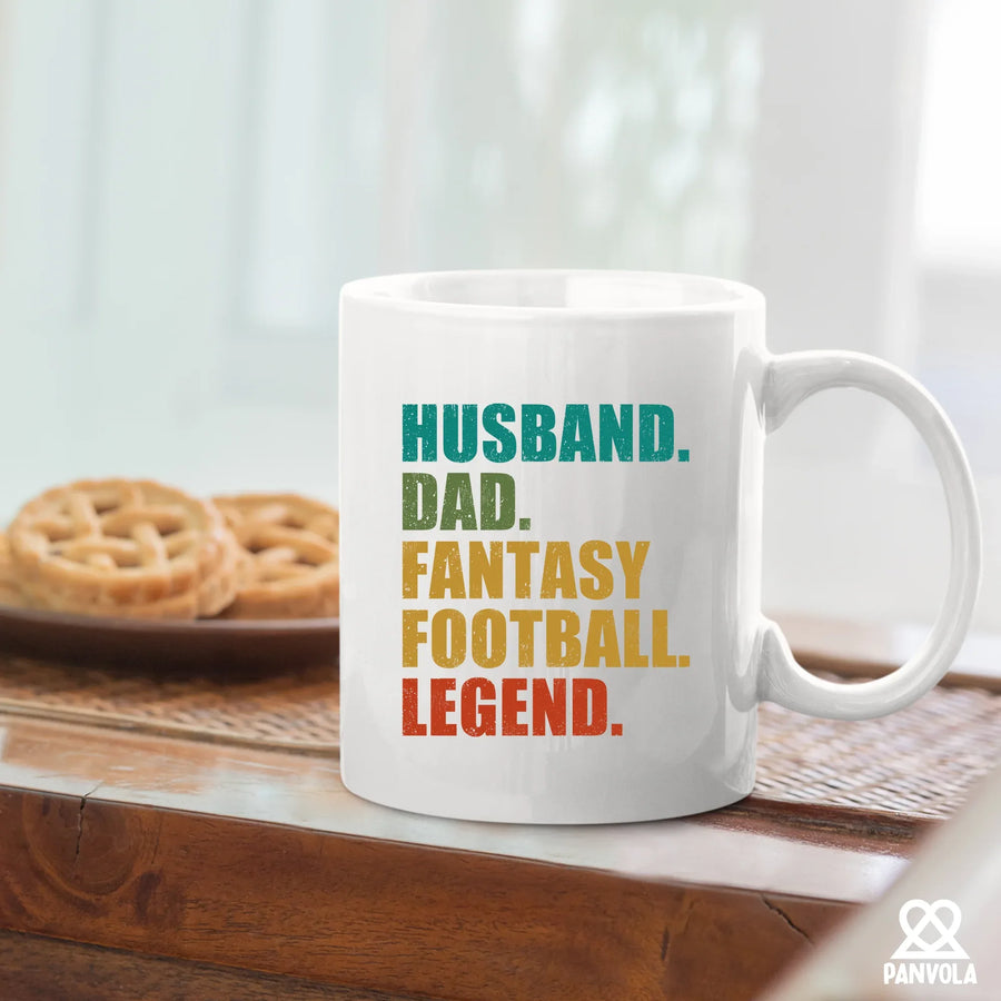 Husband Dad Fantasy Football Legend Ceramic Mug 11 oz White, image 5 of 5