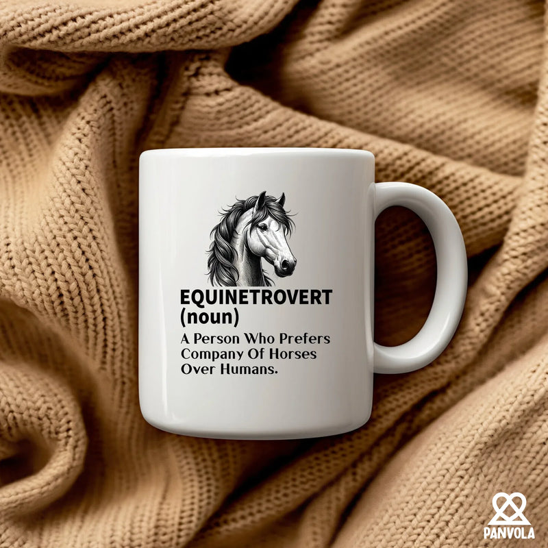 Equinetrovert Definition Ceramic Mug 11 oz White - Panvola