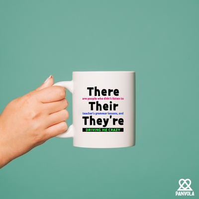 There Their They're  Grammar Ceramic Mug 11 oz White