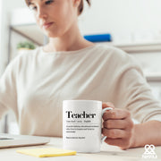 Teacher Definition Ceramic Mug 11 oz White.