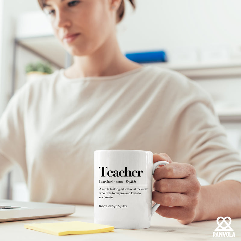 Teacher Definition Ceramic Mug 11 oz White.