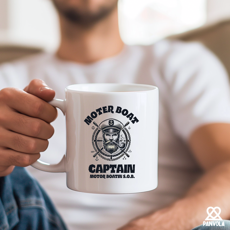 Motor Boat Captain Motor Boatin S.O.B. Ceramic Mug 11 oz White