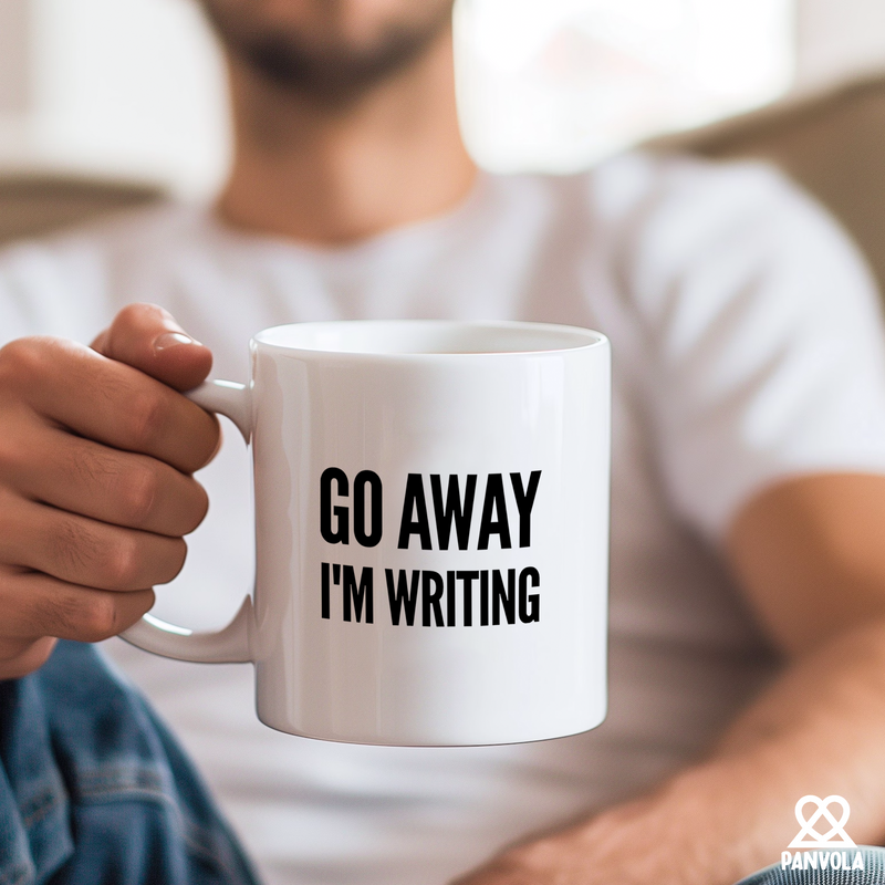 Go Away I'm Writing Ceramic Mug 11 oz White