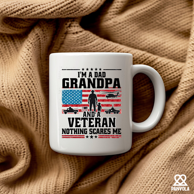 I'm A Dad Grandpa And Veteran Nothing Scares Me Ceramic Mug 11 oz White