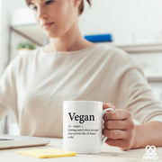 Vegan Definition Mug Ceramic Cup 11 oz White - Panvola