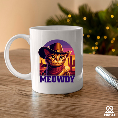 Meowdy Ceramic Mug 11 oz White