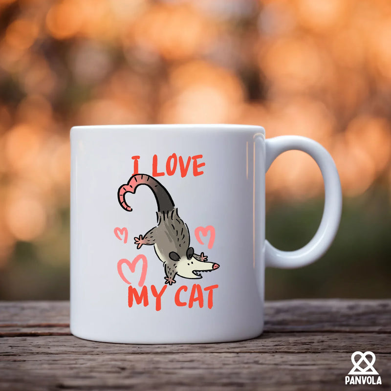I Love My Cat Ceramic Mug 11 oz White - Panvola