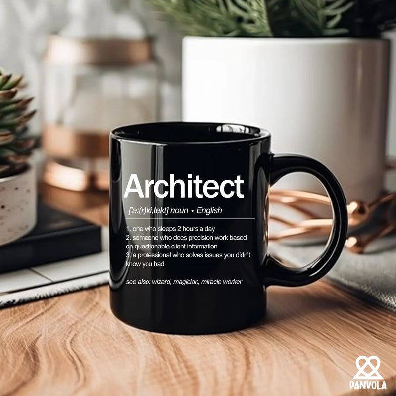 Architect Definition Ceramic Mug 11 oz Black - Panvola