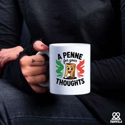 A Penne For Your Thoughts Ceramic Mug 11 oz White