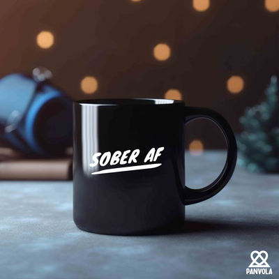 Sober AF Ceramic Mug 11 oz Black