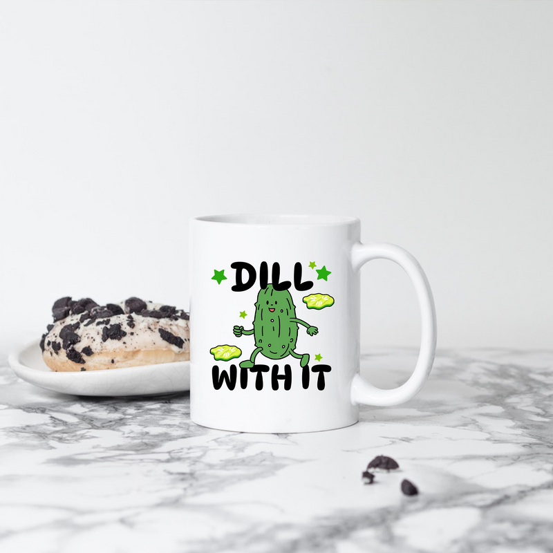 Dill With It Ceramic Mug 11 oz White