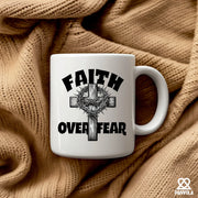 Faith over Fear Ceramic Mug 11 oz White - Panvola