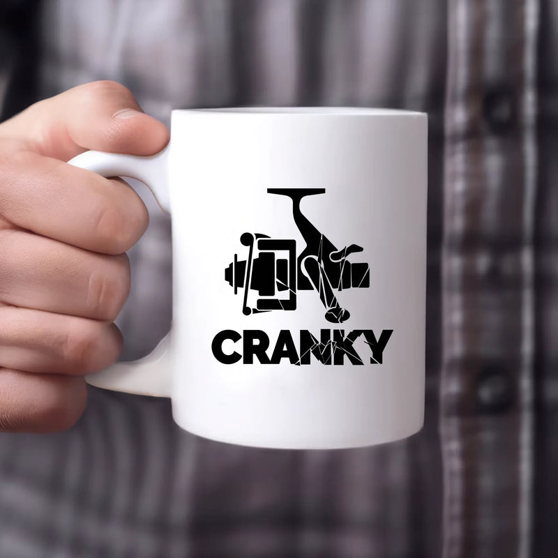 Cranky Fishing Ceramic Mug 11 oz White - Panvola
