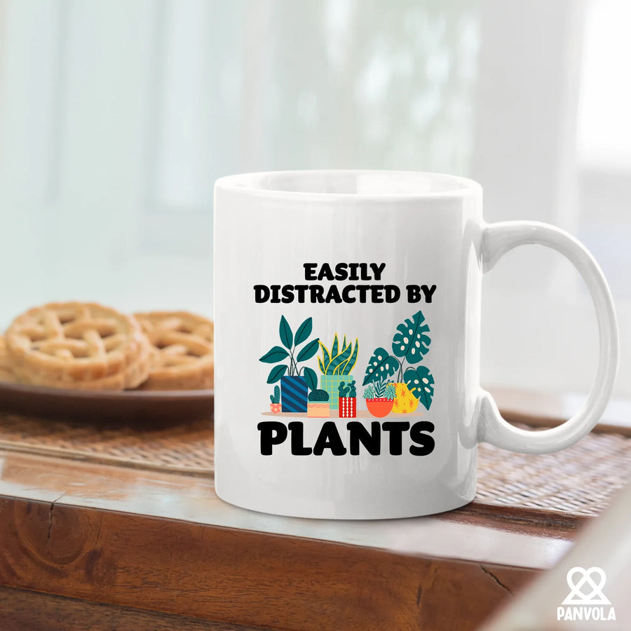 Easily Distracted By Plants Ceramic Mug 11 oz White, image 5 of 5