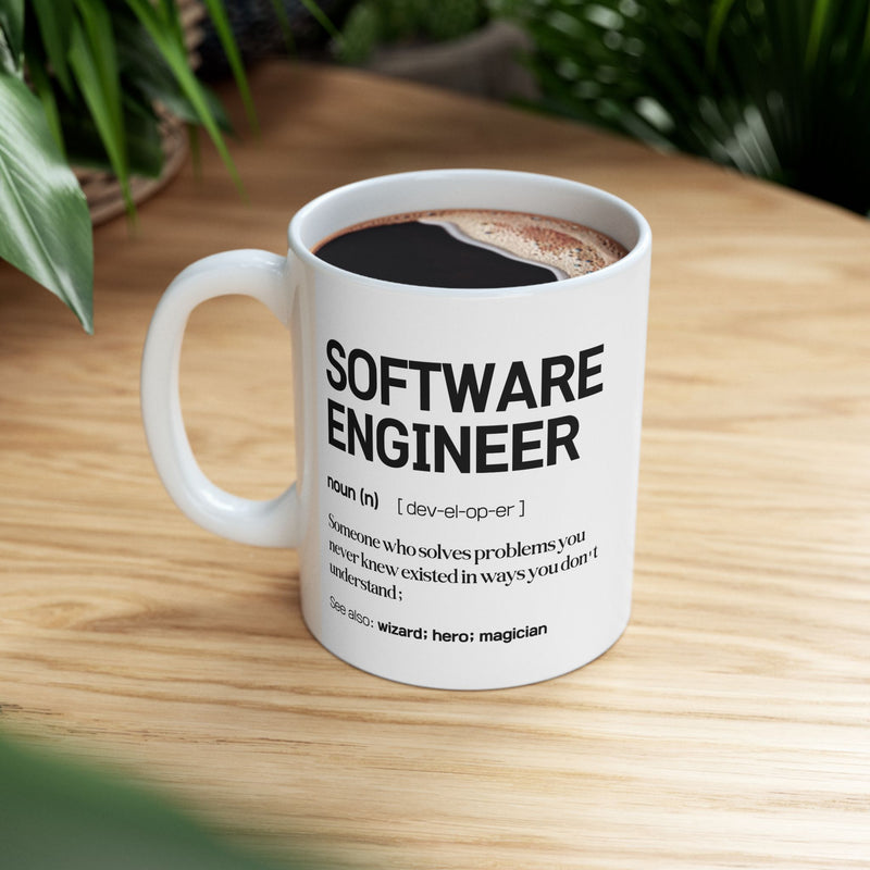 Personalized Software Engineer Definition Customized Ceramic Mug 11 oz White.