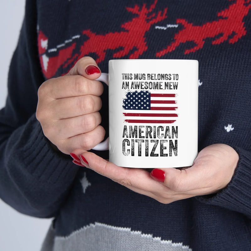 Personalized This Mug Belongs To An Awesome New American Citizen Ceramic Mug 11 oz White - Panvola