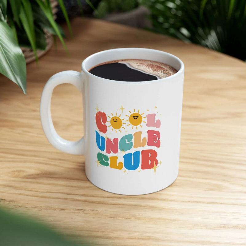 Personalized Cool Uncle Club Ceramic Mug 11 oz White - Panvola