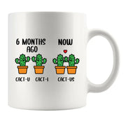 6 Month Anniversary Cactus Ceramic Mug 11 oz White - Panvola