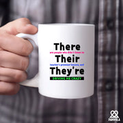 There Their They're  Grammar Ceramic Mug 11 oz White - Panvola