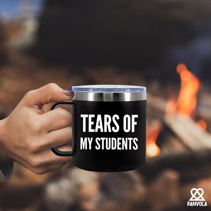 Tears Of My Students Teacher Insulated Coffee Cup 14oz With Handle Lid - Panvola
