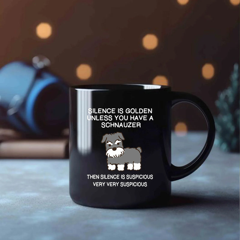 Silence is Golden Ceramic Mug 11 oz Black - Panvola