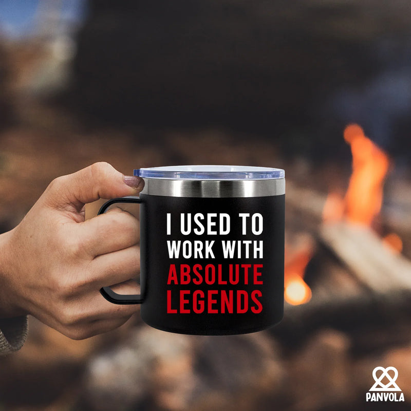 I Used To Work With Absolute Legend Insulated Coffee Cup 14oz With Handle And Lid - Panvola