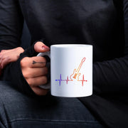 Guitar Heartbeat Ceramic Mug 11 oz White - Panvola