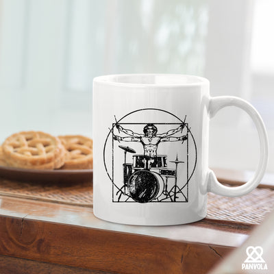 Da Vinci Drums Ceramic Mug 11 oz White