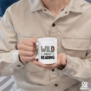 Wild About Reading Ceramic Mug 11 oz White - Panvola