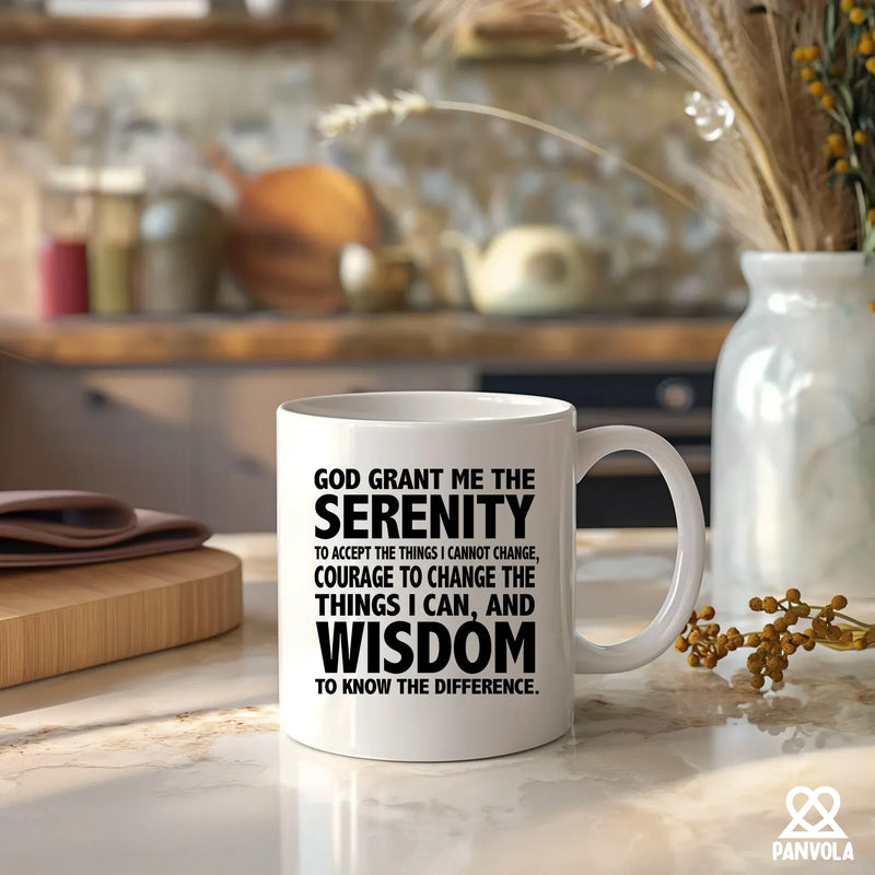 God Grant Me The Serenity Prayer Coffee Mug 11 oz White - Panvola