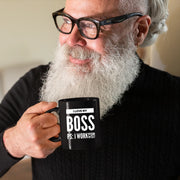 I Love My Boss PS: I Work For Myself Mug 11 oz Black - Panvola