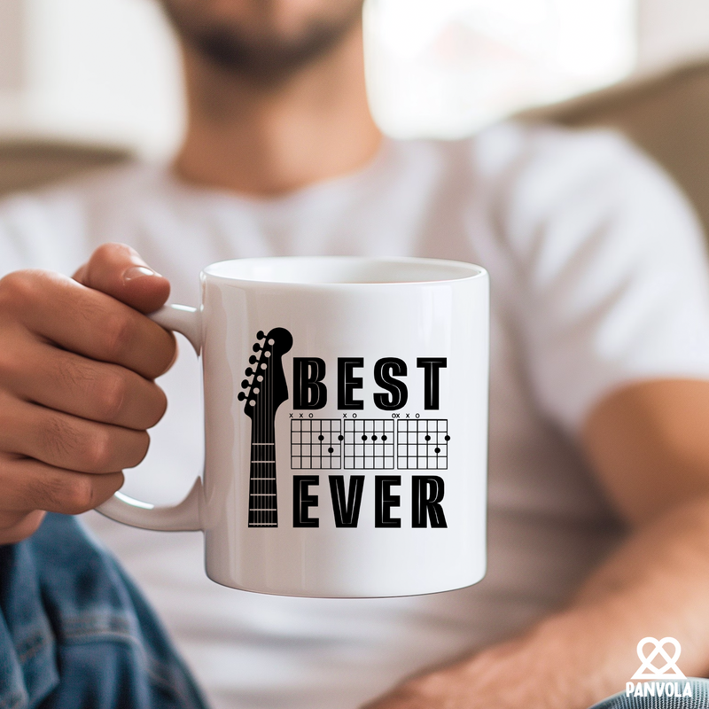 Best Dad Ever Guitar Ceramic Mug 11 oz White